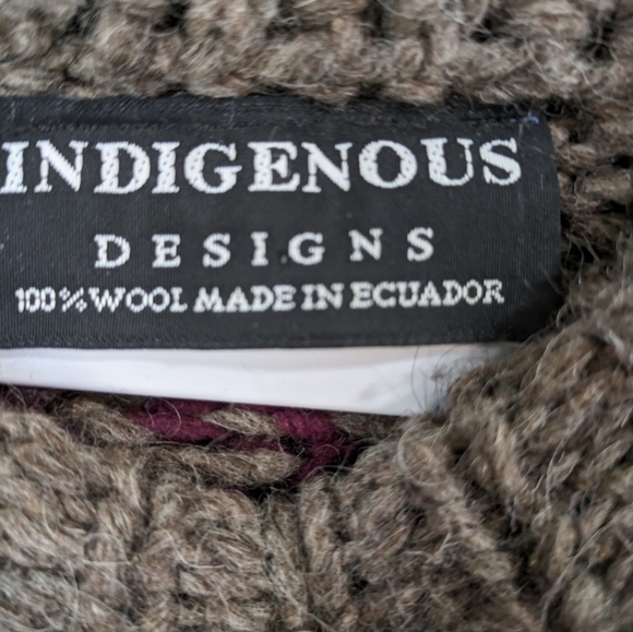 VTG Indigenous Sweater Nordic Print 100% Wool Pullover Sz XL  made in Ecuador - Picture 5 of 10